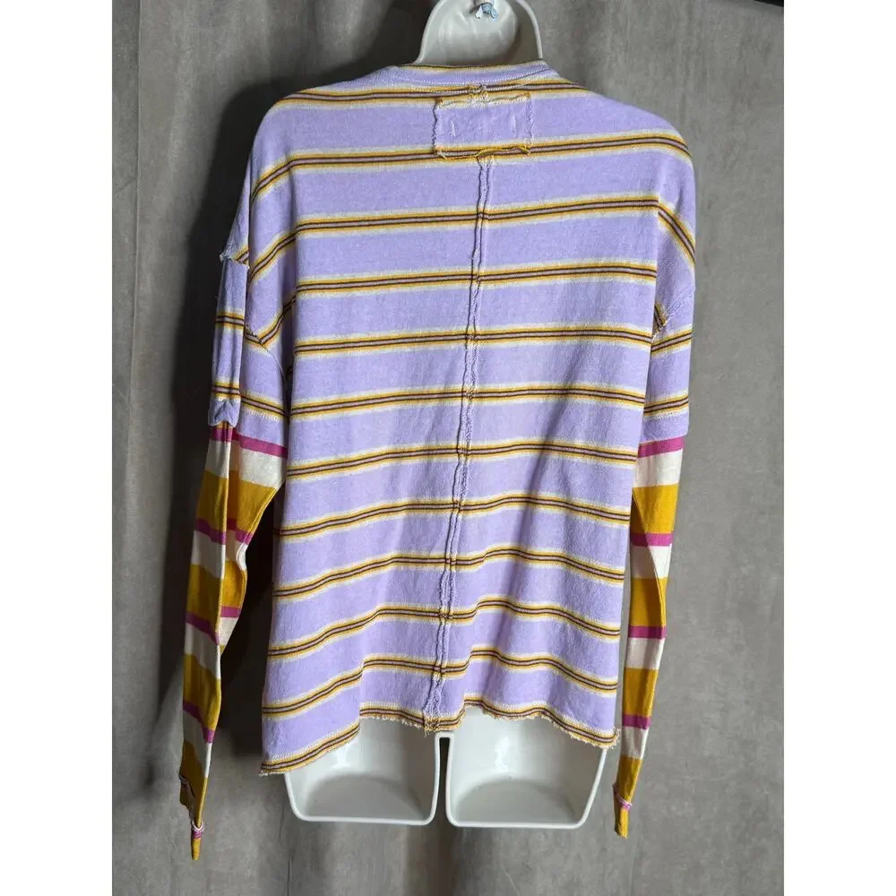 Free People Nina Striped Long Sleeve Top XS NWT
